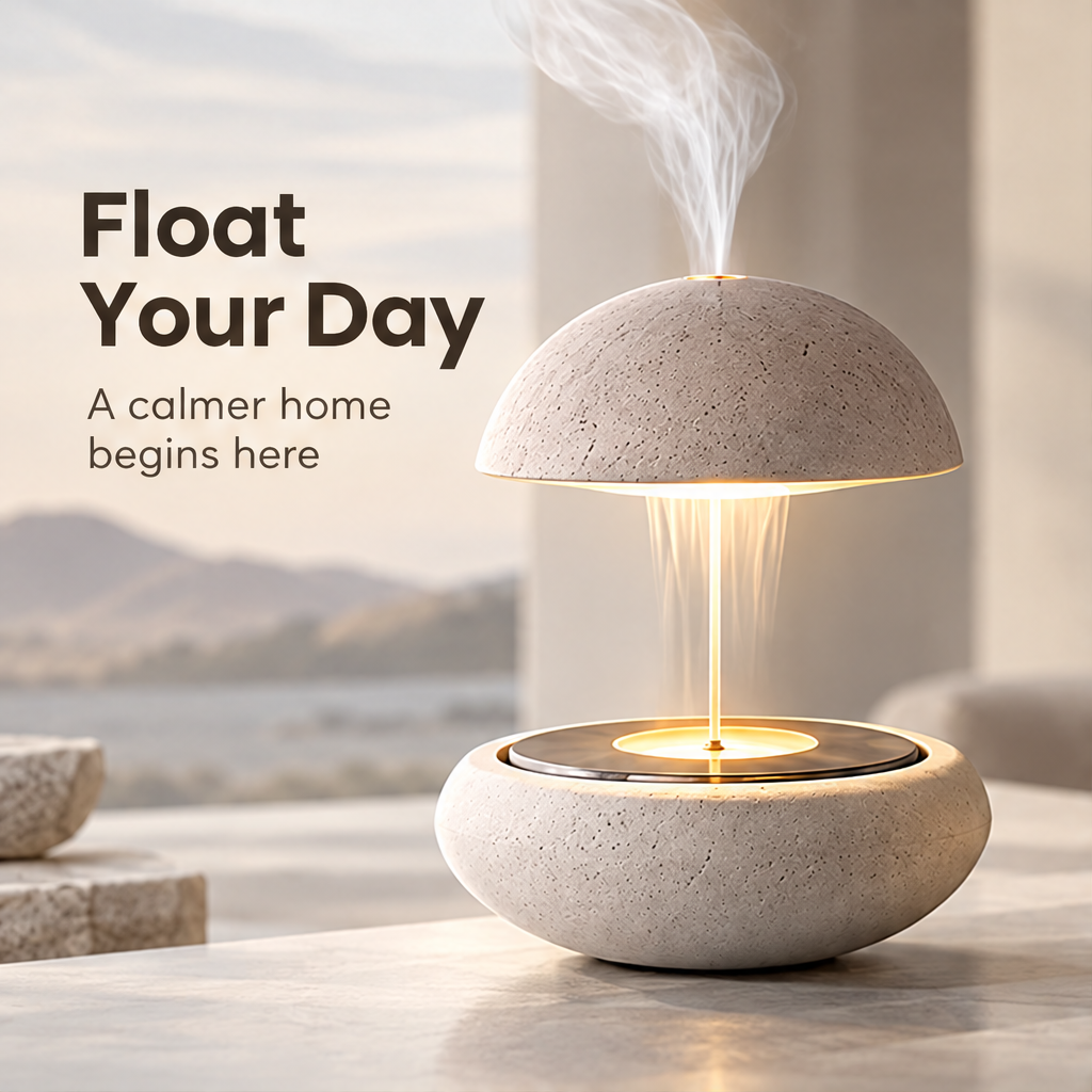 CARTOVE Aroma Diffuser releasing gentle mist in morning light — Float Your Day