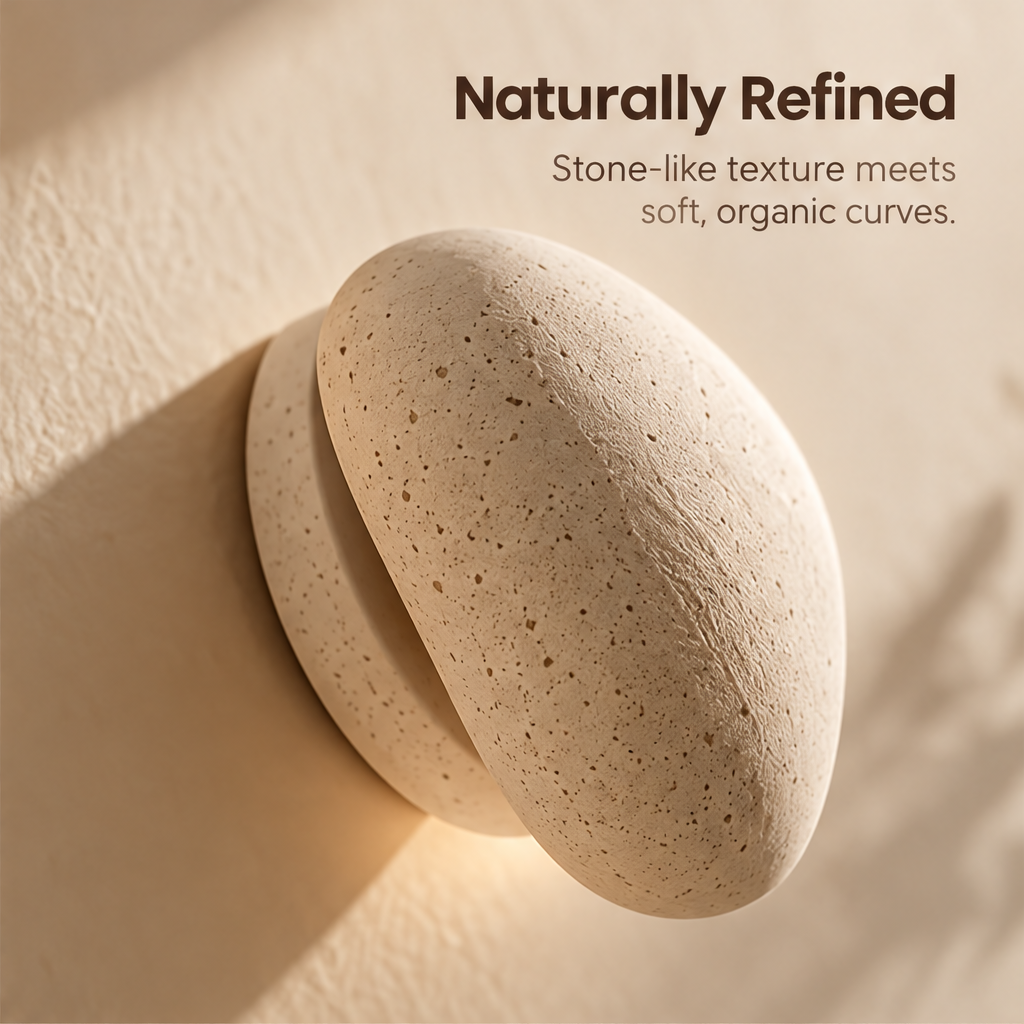 CARTOVE Stone Pebble Wall Hooks set of 3 empty on wall — clean product shot