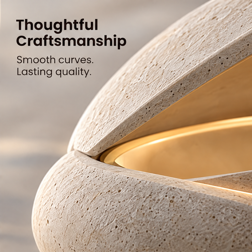 CARTOVE Clam Jewelry Box edge and texture close-up — Thoughtful Craftsmanship
