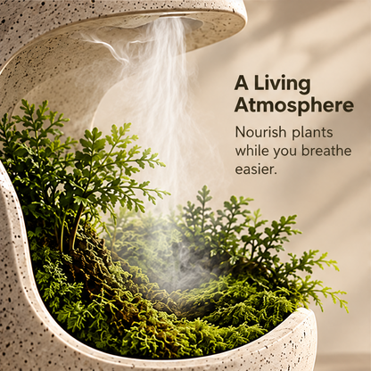 CARTOVE Stone Crescent Plant Humidifier clean product shot on neutral background