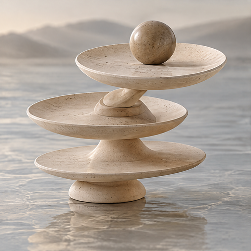 CARTOVE 3-Tier Stone Organizer Stand holding jewelry, chains and sunglasses — Thoughtful Organization
