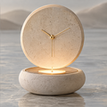 CARTOVE Stone Desk Clock gold hands and face close-up — Floating Elegance